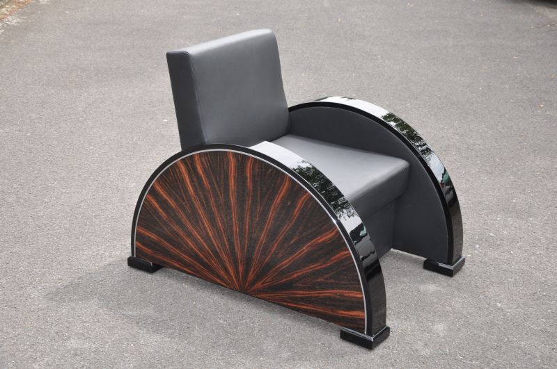 Paar Art-Deco-Sessel aus Palisanderholz