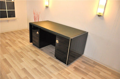 Massive Art Deco Desk with Leather Plate