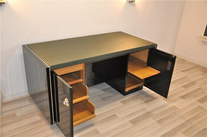 Massive Art Deco Desk with Leather Plate