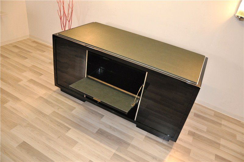 Massive Art Deco Desk with Leather Plate