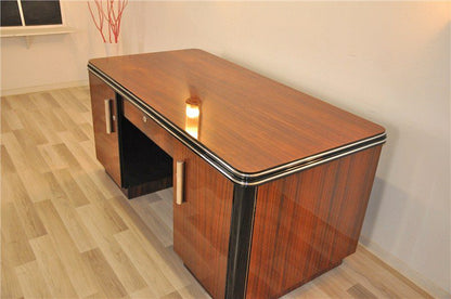 Zweiseitiger Art-Deco-Schreibtisch aus Palisanderholz