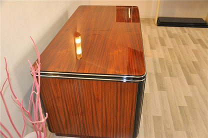 Zweiseitiger Art-Deco-Schreibtisch aus Palisanderholz