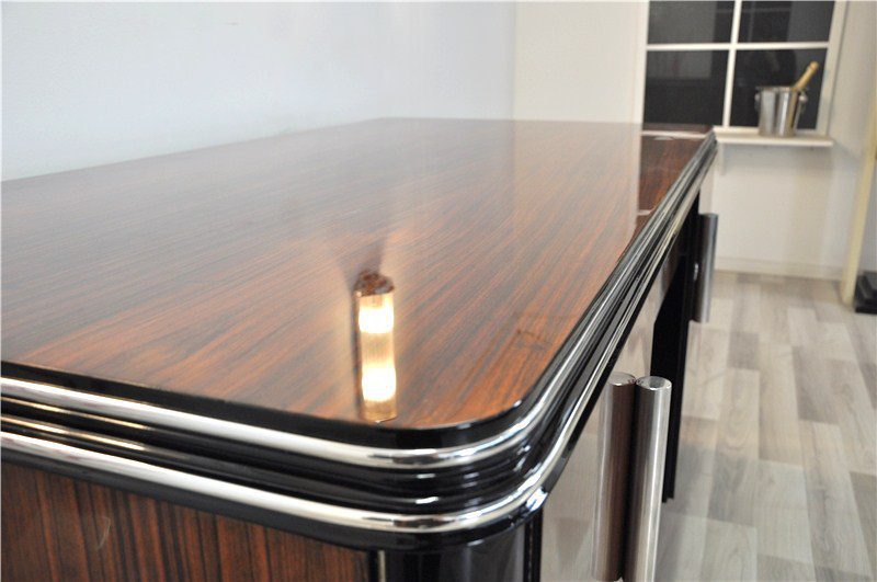 Beidseitiger Art Deco Schreibtisch aus Palisanderholz