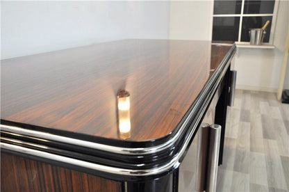 Beidseitiger Art Deco Schreibtisch aus Palisanderholz