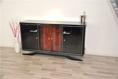 Schwebendes Art Deco Buffet mit einer Walnusstür