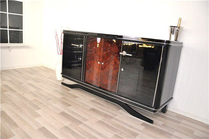 Schwebendes Art-Deco-Buffet mit Walnusstür