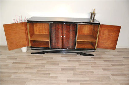 Schwebendes Art-Deco-Buffet mit Walnusstür