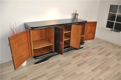 Schwebendes Art-Deco-Buffet mit Walnusstür