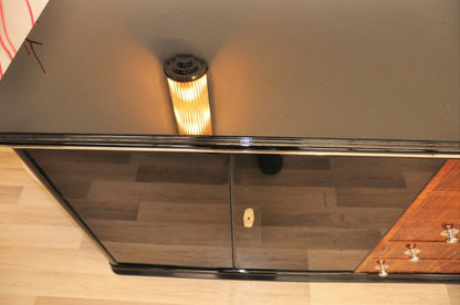 Großes Art Deco Sideboard mit Wurzelholz Schubladen