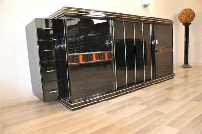 Großes Sideboard im Art-déco-Stil mit Makassar-Verzierungen