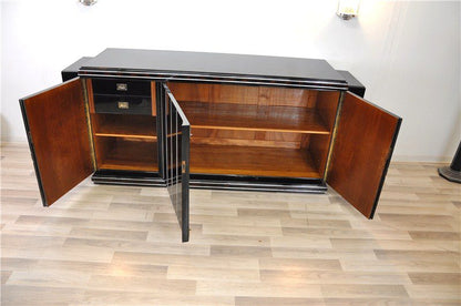 Großes Sideboard im Art-déco-Stil mit Makassar-Verzierungen