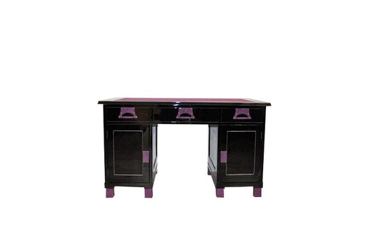 Art-Deco-Schreibtisch für Damen, Schwarz/Lila