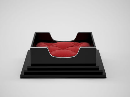 Kleines Art Deco Design Hundebett mit Klavierlack