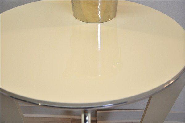Art Deco Beistelltisch mit Chrom-Applikationen