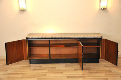 Art Deco Sideboard mit bezogener Platte
