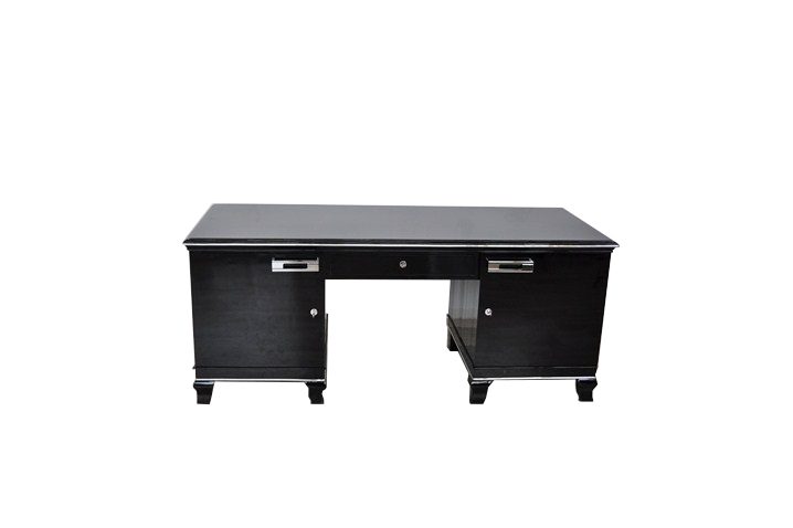 Hochglanz-Art-Deco-Schreibtisch mit Klavierlack