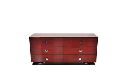 Large Art Deco Style Sideboard in Rosso Red