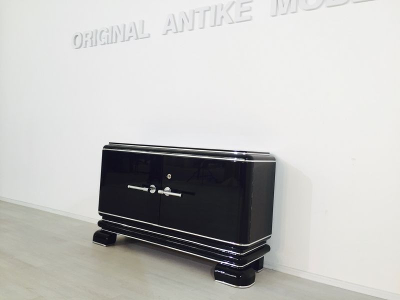 Kleine Art Deco Kommode mit Mahagoni Innenleben