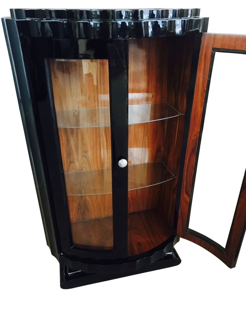 Runde Art Deco Design Vitrine