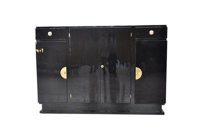 Art Deco Design Highboard with Brass Fittings