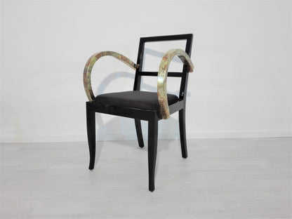 Französischer Art Deco Stuhl mit Schlagmetal