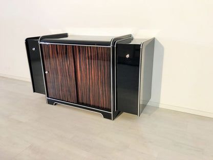 Art Deco Barschrank aus Makassarholz