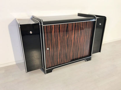 Art Deco Barschrank aus Makassarholz