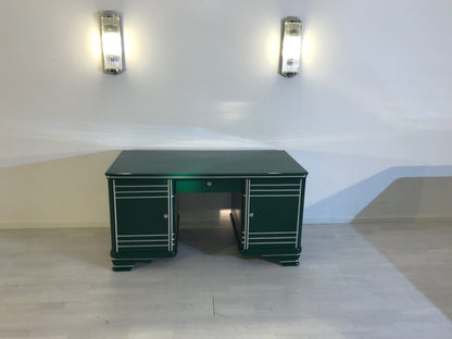 Art Deco Schreibtisch in Jaguar Racing Green 1920 aus Frankreich