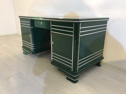Art Deco Schreibtisch in Jaguar Racing Green 1920 aus Frankreich