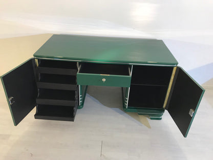 Art Deco Schreibtisch in Jaguar Racing Green 1920 aus Frankreich