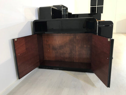 Schwarzes Art-Deco-Tagesbett