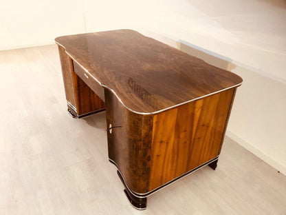 Originaler Art Deco Schreibtisch aus Wurzelholz