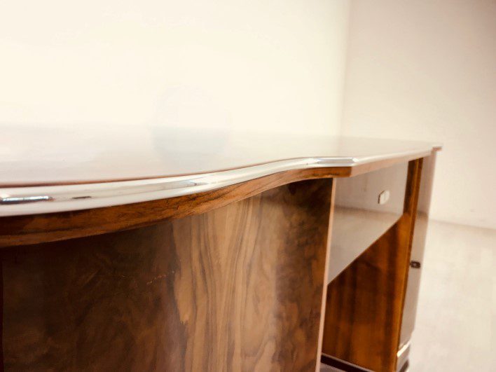 Originaler Art Deco Schreibtisch aus Wurzelholz
