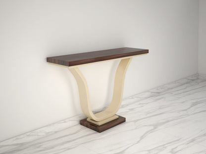 Makassarholz und Elfenbeinlack Design Konsolentisch