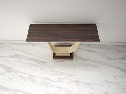 Makassarholz und Elfenbeinlack Design Konsolentisch