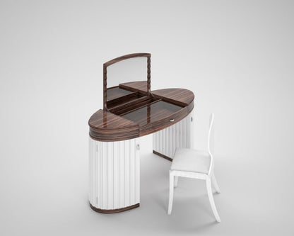 Weißes Hochglanz Design Schminktisch-Set