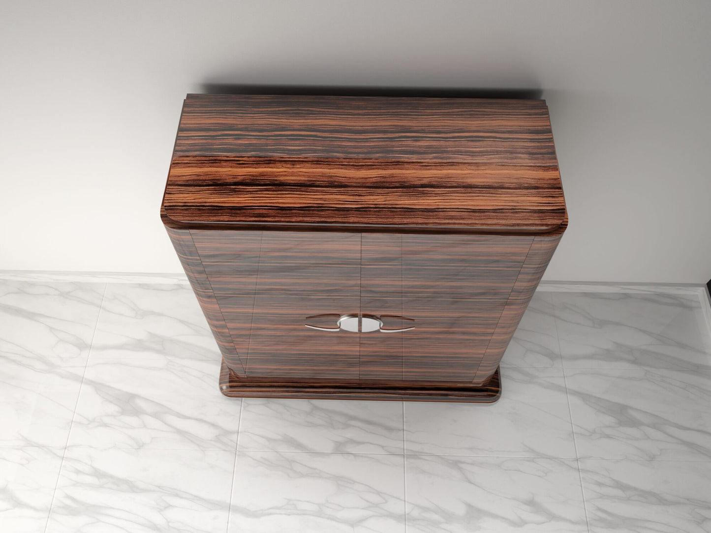 Moderner Design Schrank aus Makassar Chromgriffe Hochglanz