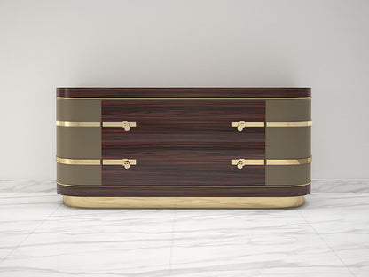 Ausgefallenes Palisander Sideboard mit Messingdetails