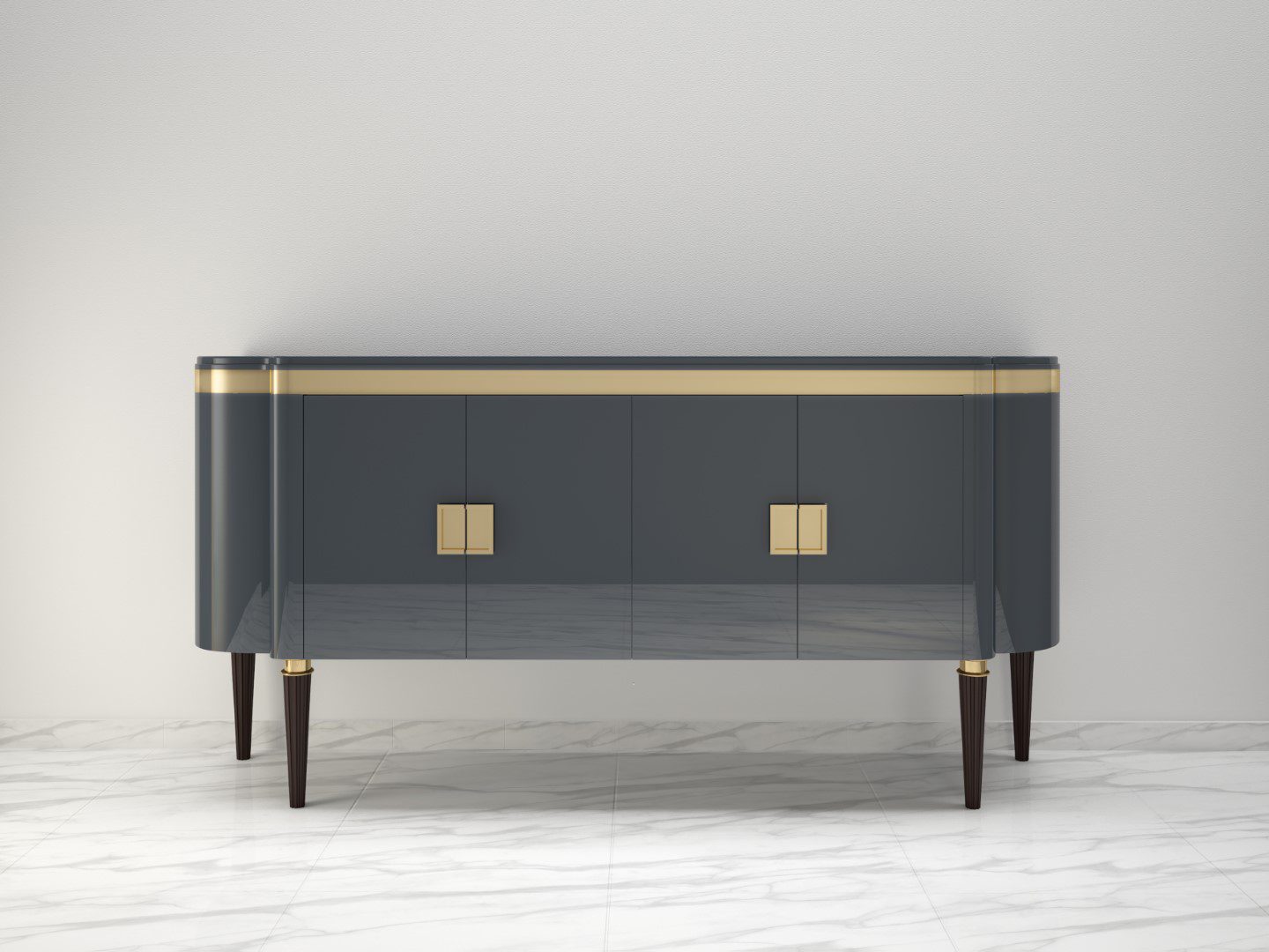 Hochglanz Design Sideboard in Hell-Anthrazit