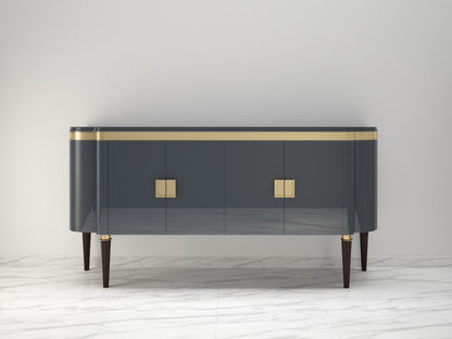 Hochglanz Design Sideboard in Hell-Anthrazit