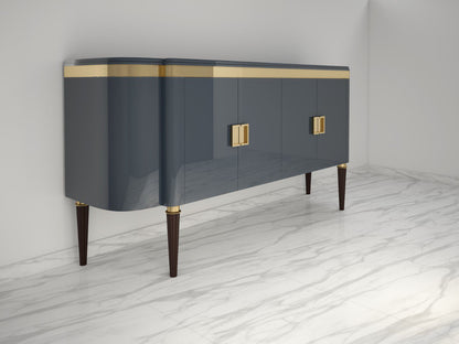 Hochglanz Design Sideboard in Hell-Anthrazit