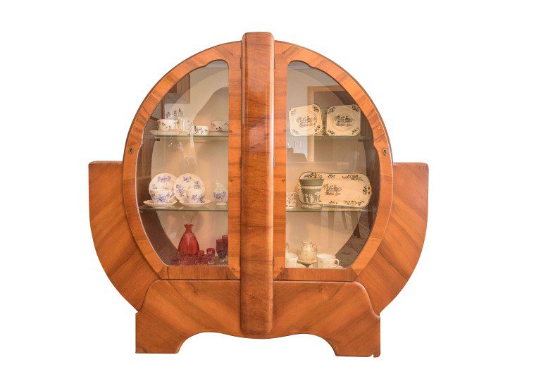Runder Art-Deco-Vitrinenschrank