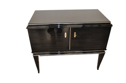 High Gloss Art Deco Commode with Red Interior