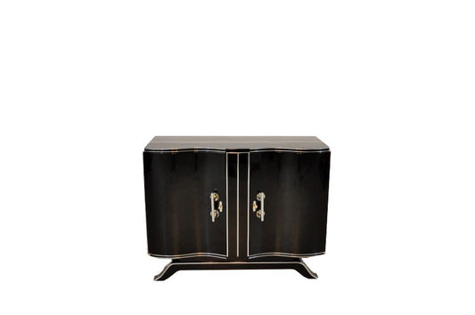 Art Deco Highgloss Commode with Big Chrome Handles