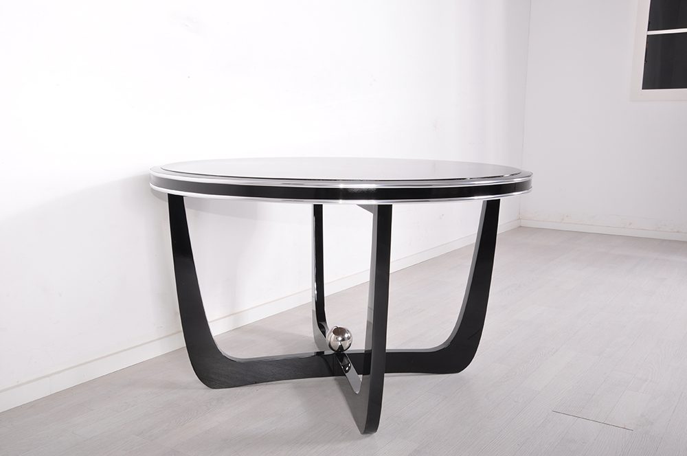 Art Deco Couchtisch, schwarz, 1930er-Jahre, Restauriert