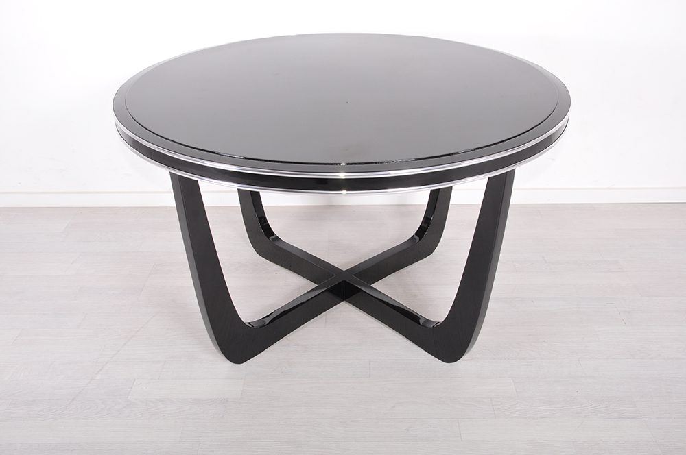 Art Deco Couchtisch, schwarz, 1930er-Jahre, Restauriert