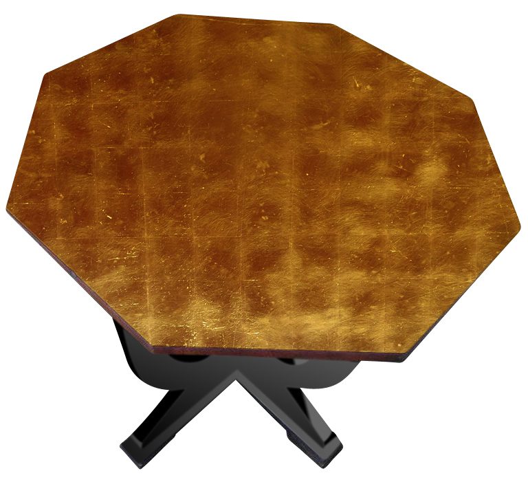 Art Deco Beistelltisch mit Goldapplikationen