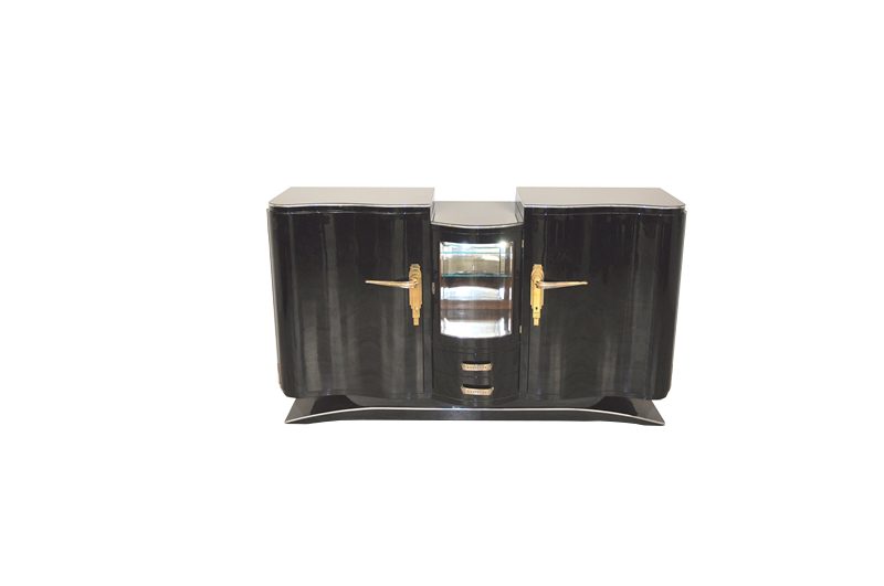 Art-Deco-Turm-Sideboard mit Messinggriffen