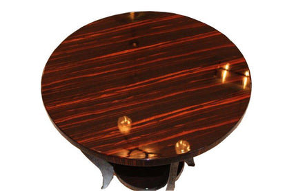 Vintage Side Table with a Macassar Veneer from the Art Deco Era