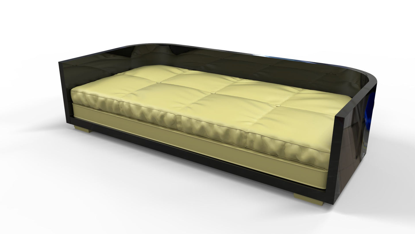 Schwarzes Art-Deco-Sofa